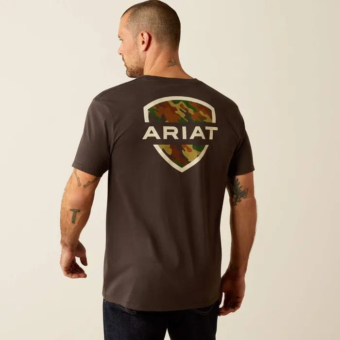 Men TShirts and Polos Ariat Ariat Ambush Camo TShirt Vintage Black
