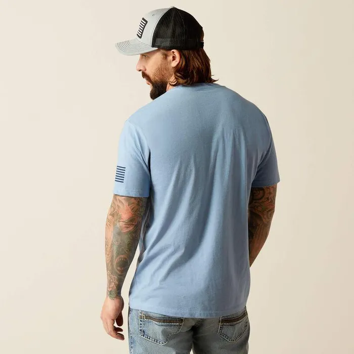 Men TShirts and Polos Ariat Ariat Shield Flag TShirt Light Blue Heather Men TShirts and Polos Ariat Ariat Shield Flag TShirt Light Blue Heather