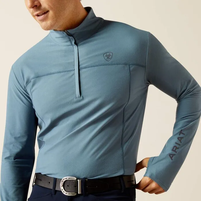 Men TShirts and Polos Ariat Lowell 30 14 Zip Baselayer Bluestone Men TShirts and Polos Ariat Lowell 30 14 Zip Baselayer Bluestone
