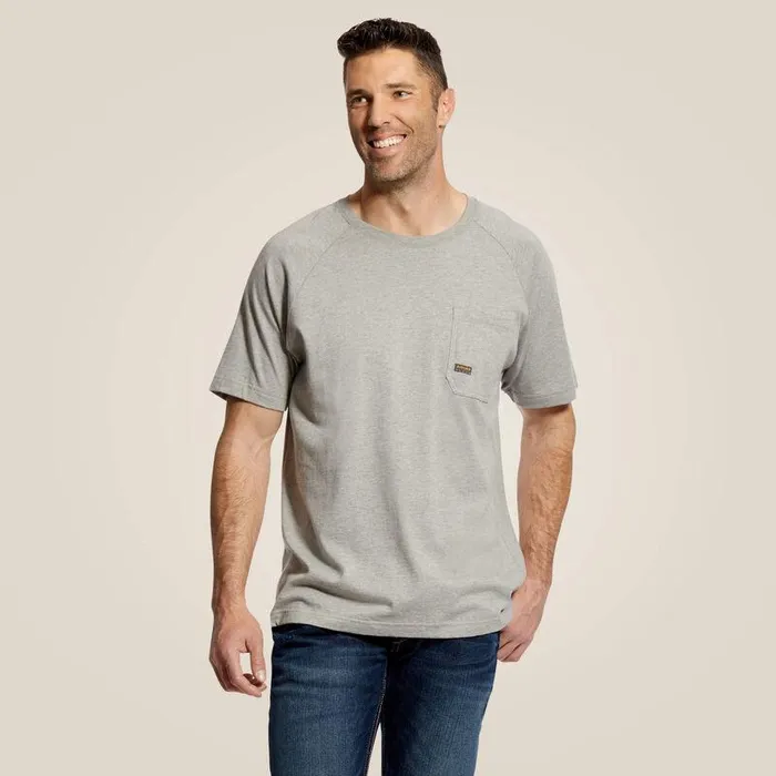 Men TShirts and Polos Ariat Rebar Cotton Strong TShirt Heather Grey