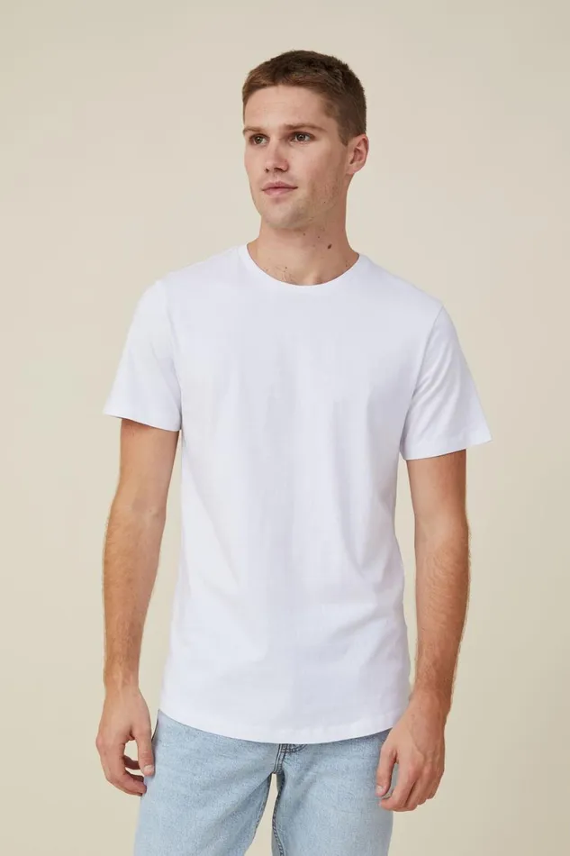 Men Tees and Tanks Cotton On Organic Longline TShirt White