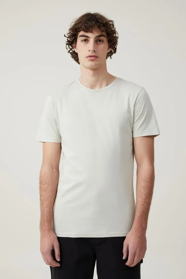 Men Tees and Tanks Cotton On Organic Regular Fit Crew TShirt Ivory