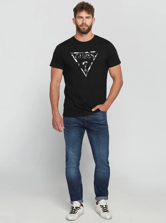 Men Tees and Tanks GUESS Eco Black Gad Logo Tshirt Men Tees and Tanks GUESS Eco Black Gad Logo Tshirt