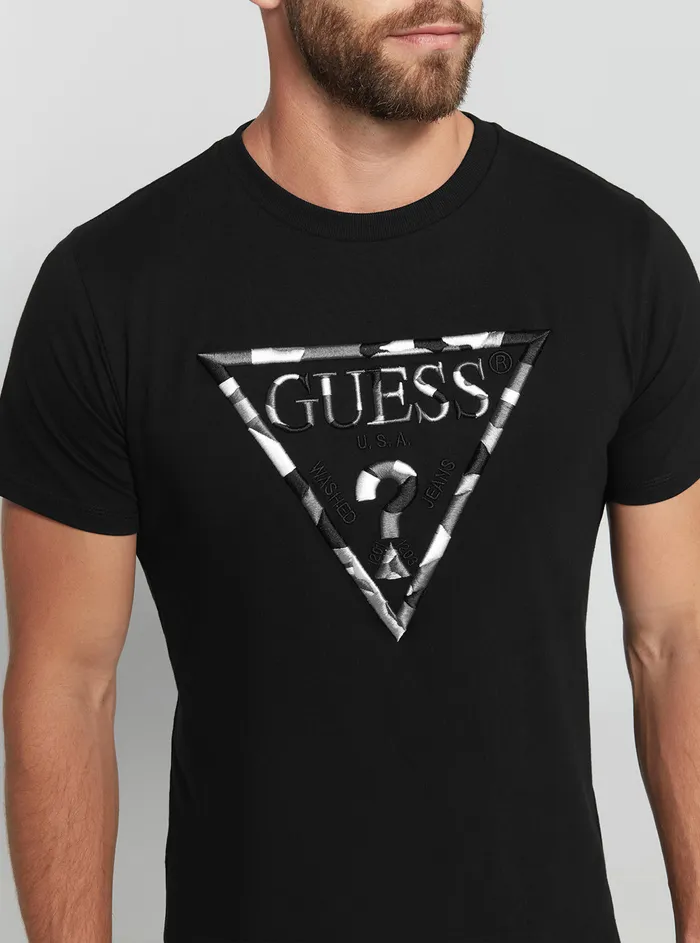 Men Tees and Tanks GUESS Eco Black Gad Logo Tshirt Men Tees and Tanks GUESS Eco Black Gad Logo Tshirt
