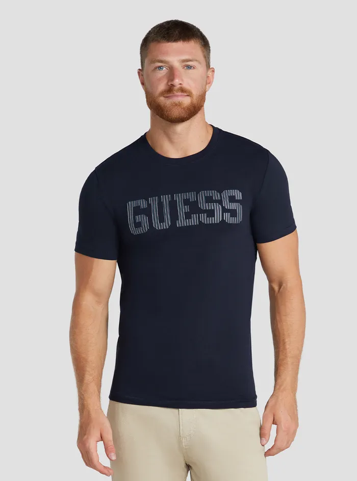 Men Tees and Tanks GUESS Eco Blue Ermak Logo Tshirt