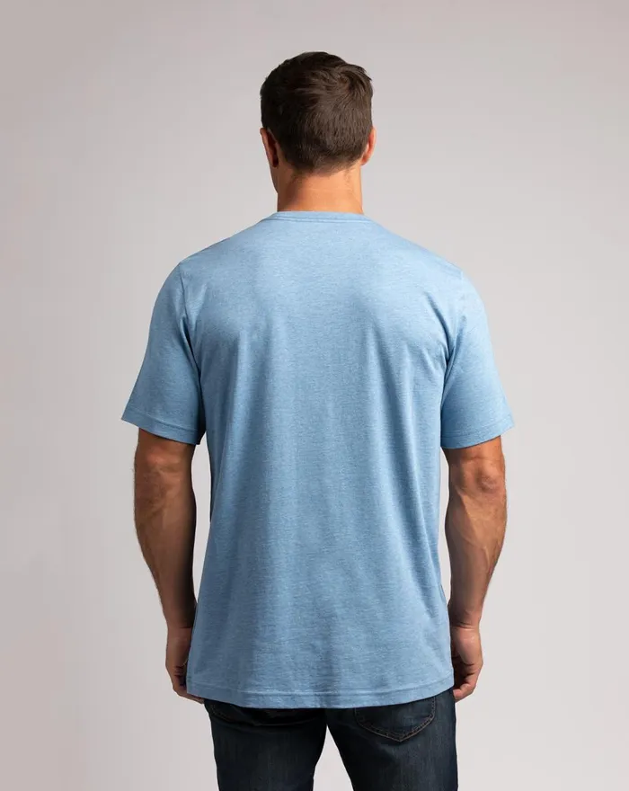Men Tees TravisMathew ACROSS THE PLATEAU TEE Heather Blue Men Tees TravisMathew ACROSS THE PLATEAU TEE Heather Blue