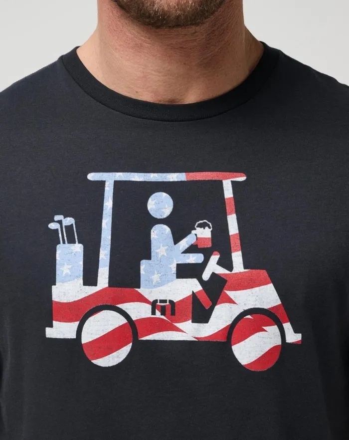 Men Tees TravisMathew FIVE K DAY TEE Black Men Tees TravisMathew FIVE K DAY TEE Black