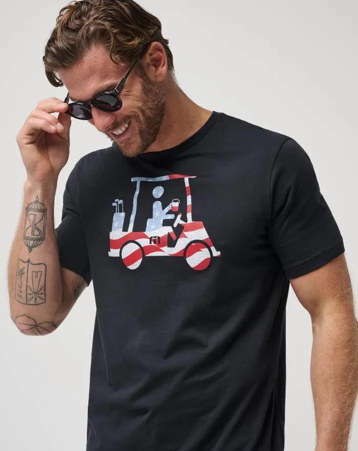 Men Tees TravisMathew FIVE K DAY TEE Black Men Tees TravisMathew FIVE K DAY TEE Black