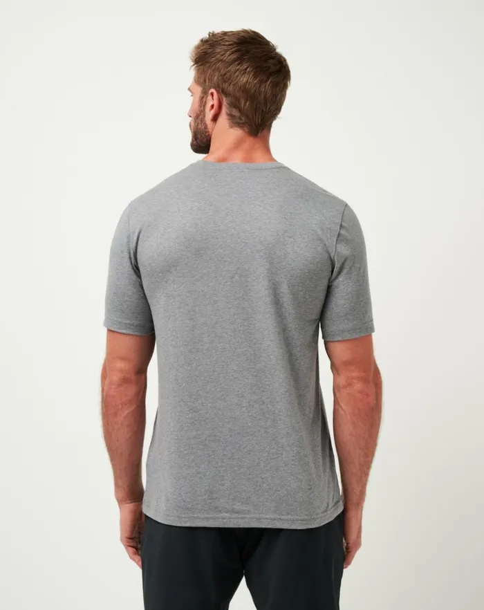 Men Tees TravisMathew NEW YORK YANKEES STRIKE ONE TEE Heather Grey Men Tees TravisMathew NEW YORK YANKEES STRIKE ONE TEE Heather Grey