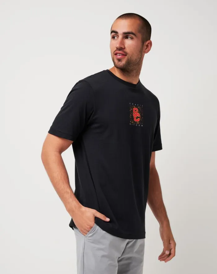 Men Tees TravisMathew USC SCHOOL SPIRIT TEE Black Men Tees TravisMathew USC SCHOOL SPIRIT TEE Black