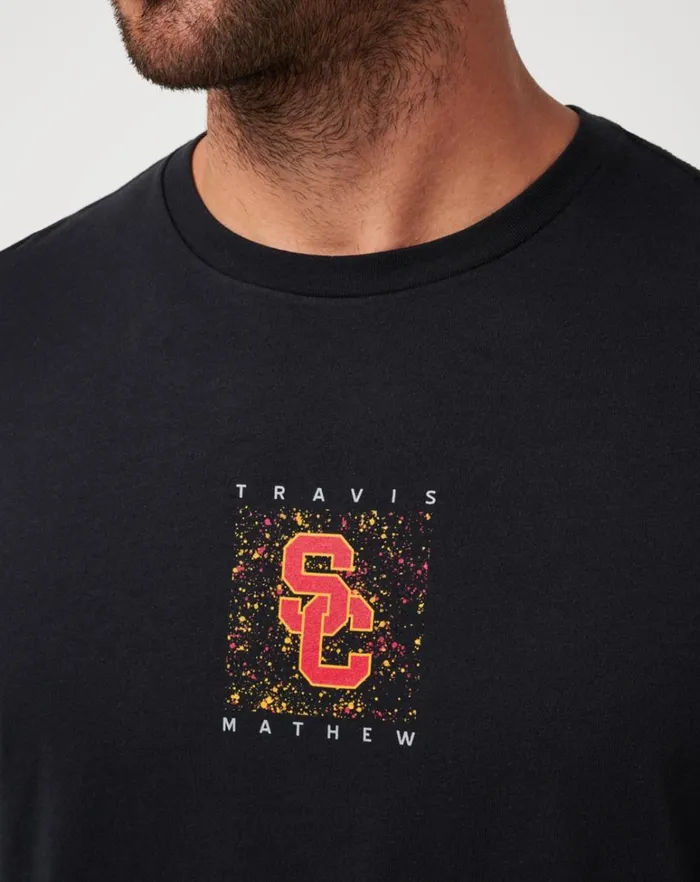 Men Tees TravisMathew USC SCHOOL SPIRIT TEE Black Men Tees TravisMathew USC SCHOOL SPIRIT TEE Black
