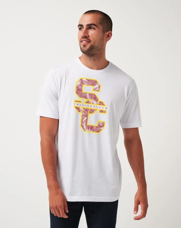 Men Tees TravisMathew USC WAR PAINT TEE White