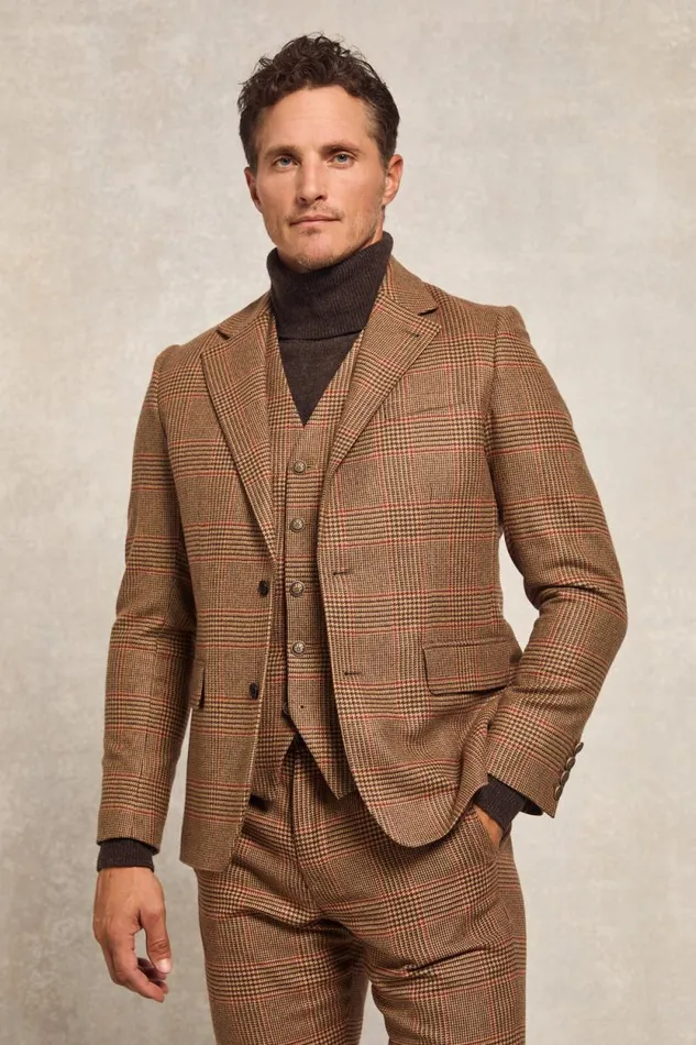 Men The Single Breasted Blazer Clarence Check Merlot Holland Cooper Blazers Men The Single Breasted Blazer Clarence Check Merlot Holland Cooper Blazers