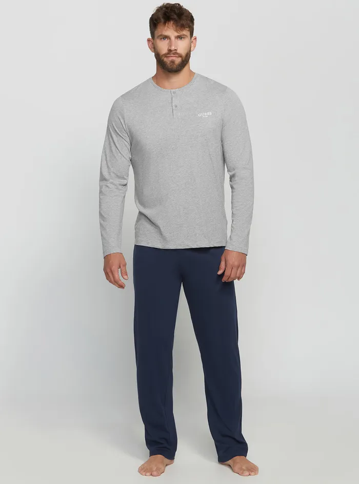 Men Underwear GUESS Grey Derrick Pyjama 2piece Set Men Underwear GUESS Grey Derrick Pyjama 2piece Set
