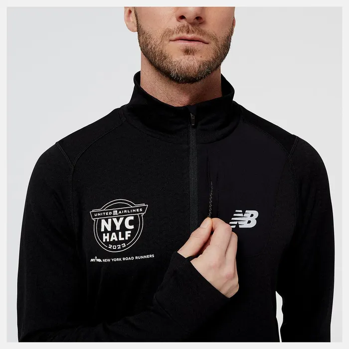 Men United Airlines NYC Half NB Heat Grid Half Zip Black New Balance Hoodies and Sweatshirts Men United Airlines NYC Half NB Heat Grid Half Zip Black New Balance Hoodies and Sweatshirts
