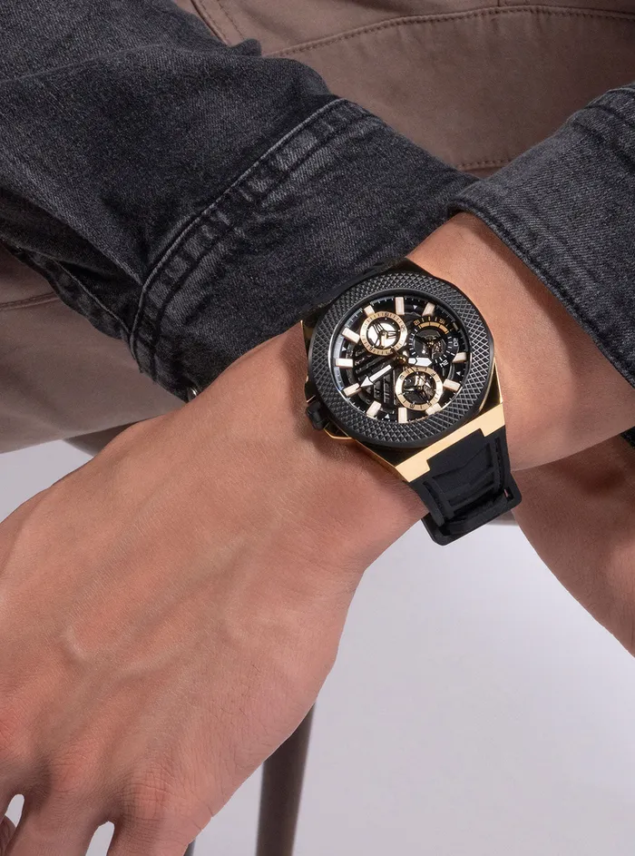 Men Watches GUESS Black Front Runner Silicone Watch Men Watches GUESS Black Front Runner Silicone Watch
