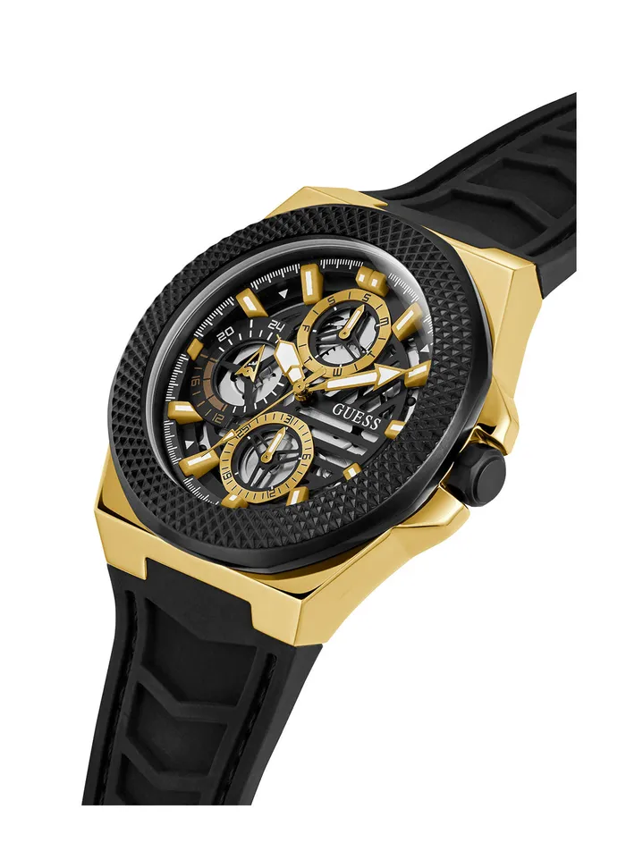 Men Watches GUESS Black Front Runner Silicone Watch Men Watches GUESS Black Front Runner Silicone Watch
