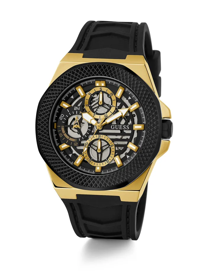 Men Watches GUESS Black Front Runner Silicone Watch Men Watches GUESS Black Front Runner Silicone Watch