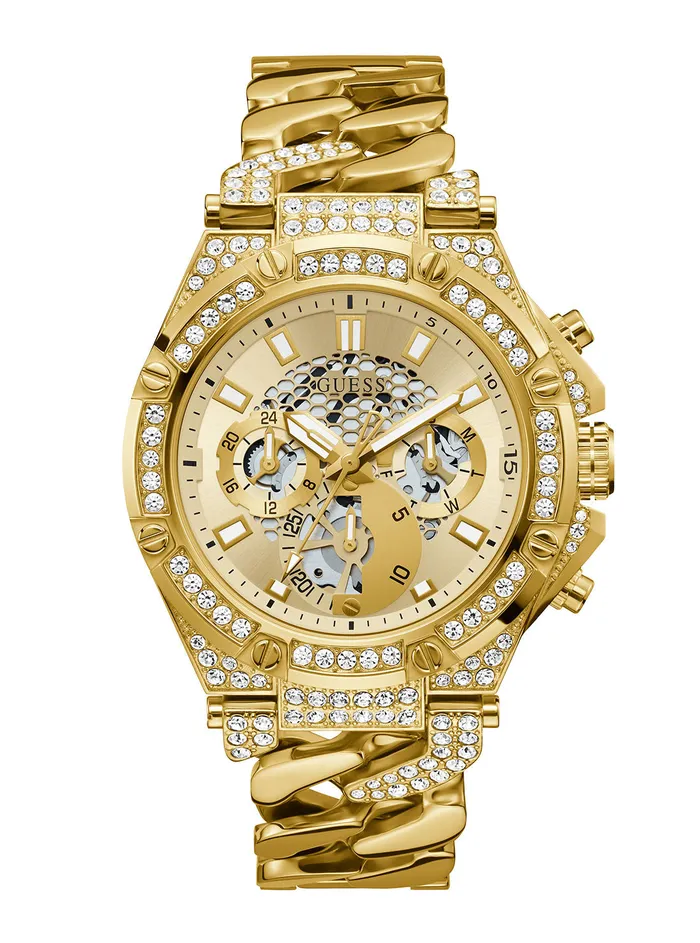 Men Watches GUESS Gold Baron Glitz Watch