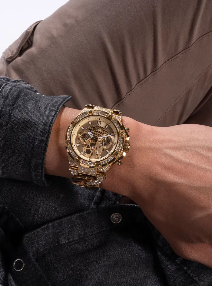Men Watches GUESS Gold Baron Glitz Watch Men Watches GUESS Gold Baron Glitz Watch
