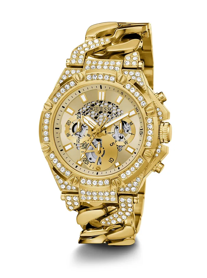 Men Watches GUESS Gold Baron Glitz Watch Men Watches GUESS Gold Baron Glitz Watch