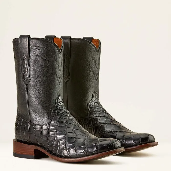 Men Western Boots Ariat Bench Made Clanton Western Boot Black American Alligatormidnight Black Men Western Boots Ariat Bench Made Clanton Western Boot Black American Alligatormidnight Black