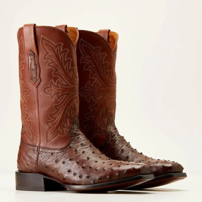 Men Western Boots Ariat Bench Made Stilwell Western Boot Bourbon Full Quill Ostrich Men Western Boots Ariat Bench Made Stilwell Western Boot Bourbon Full Quill Ostrich