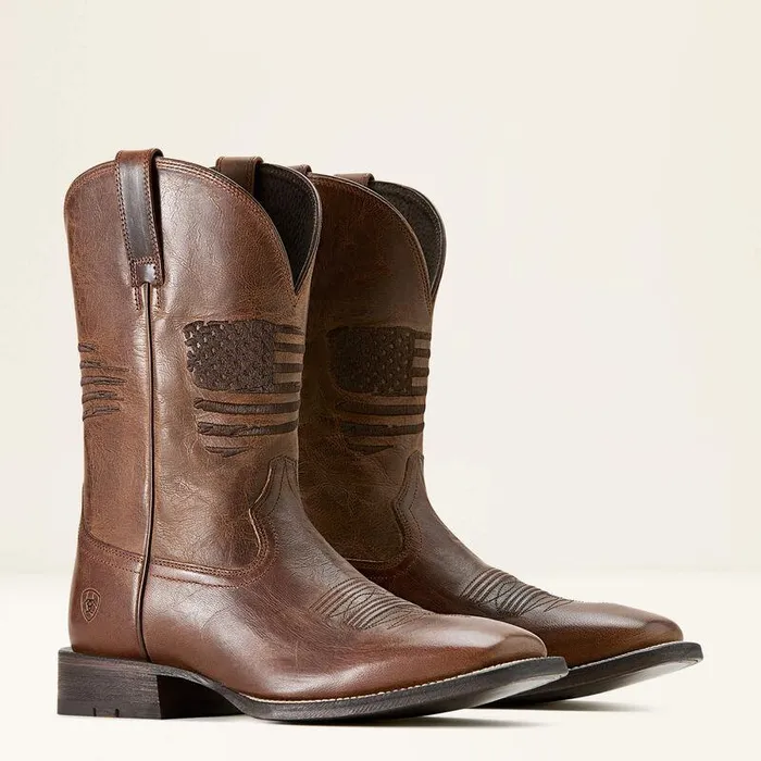 Men Western Boots Ariat Circuit Patriot Cowboy Boot Weathered Tan Men Western Boots Ariat Circuit Patriot Cowboy Boot Weathered Tan