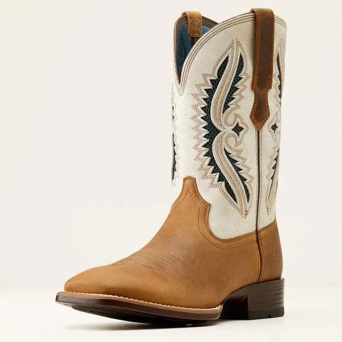 Men Western Boots Ariat Rowder VentTEK 360deg Cowboy Boot Marbled Tanwhite