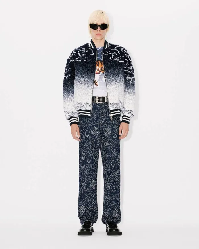 MenWomen 039KENZO Cloud Tiger039 Genderless Bomber Jacket Multicolor Kenzo Jackets And Coats