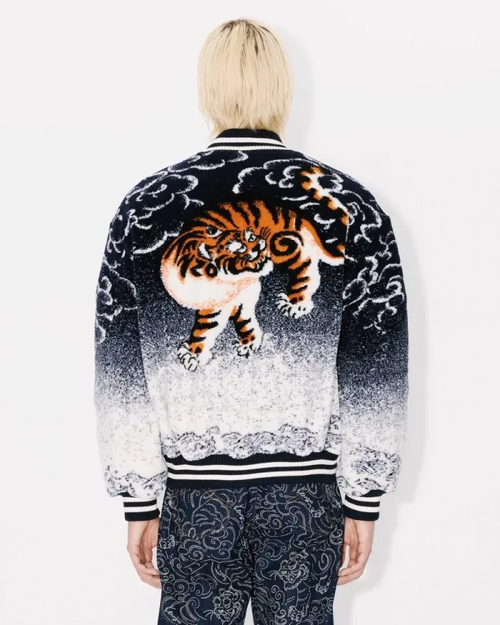 MenWomen 039KENZO Cloud Tiger039 Genderless Bomber Jacket Multicolor Kenzo Jackets And Coats