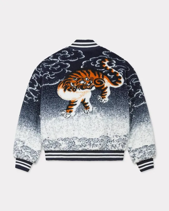 MenWomen 039KENZO Cloud Tiger039 Genderless Bomber Jacket Multicolor Kenzo Jackets And Coats