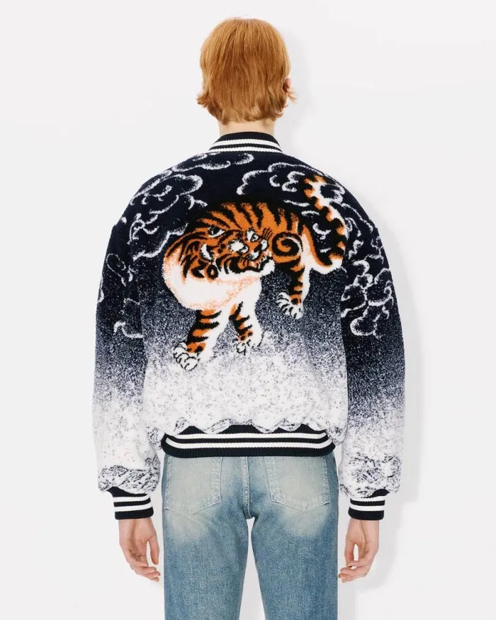 MenWomen 039KENZO Cloud Tiger039 Genderless Bomber Jacket Multicolor Kenzo Jackets And Coats