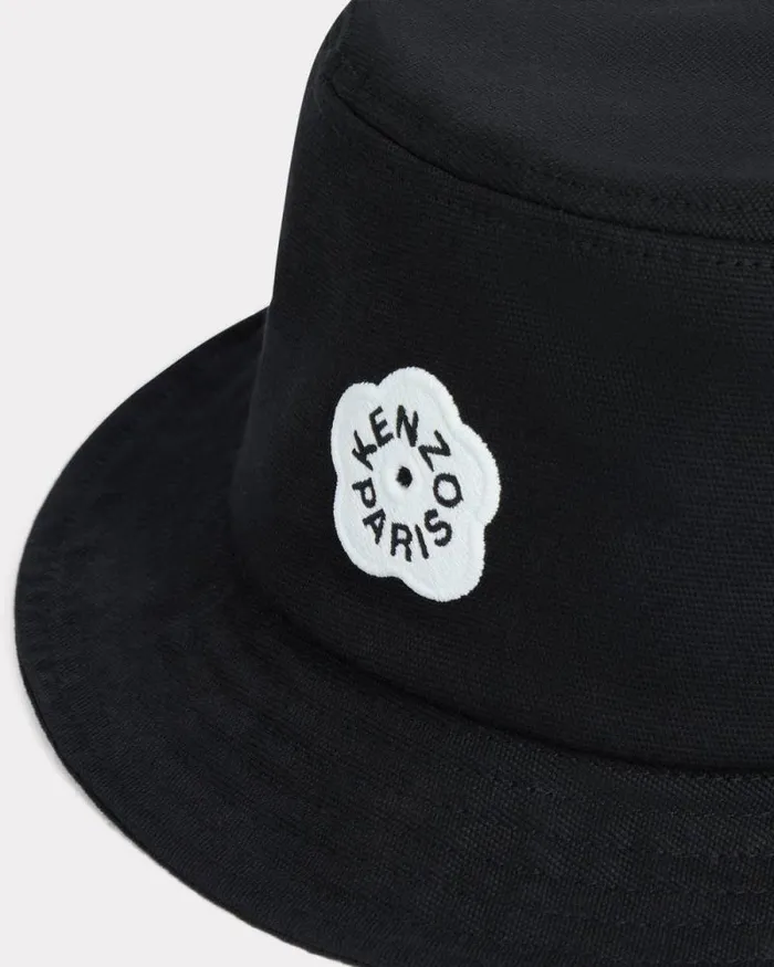 MenWomen 039KENZO Utility039 Embroidered Hat In Cotton Black Kenzo Caps And Hats