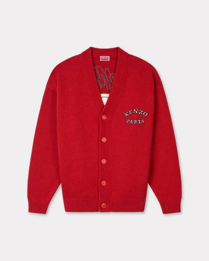 MenWomen 039KENZO VERDY MARKET039 Genderless Cardigan In Wool And Cotton Deep Orange Kenzo Sweaters And Cardigans MenWomen 039KENZO VERDY MARKET039 Genderless Cardigan In Wool And Cotton Deep Orange Kenzo Sweaters And Cardigans