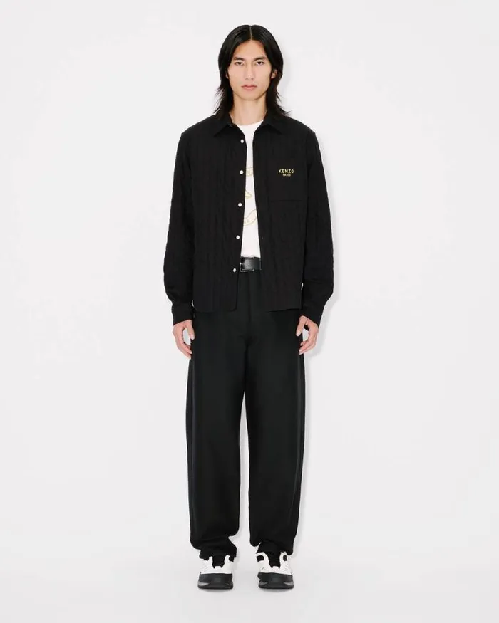 MenWomen 039Lunar New Year039 Genderless Quilted Padded Overshirt In Cotton Poplin Black Kenzo Shirts