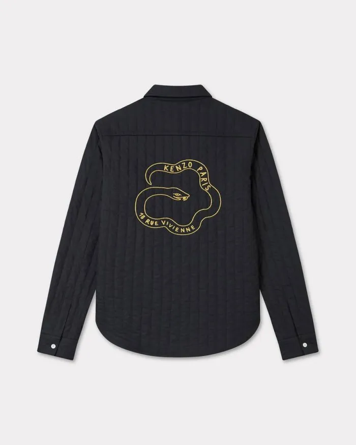 MenWomen 039Lunar New Year039 Genderless Quilted Padded Overshirt In Cotton Poplin Black Kenzo Shirts