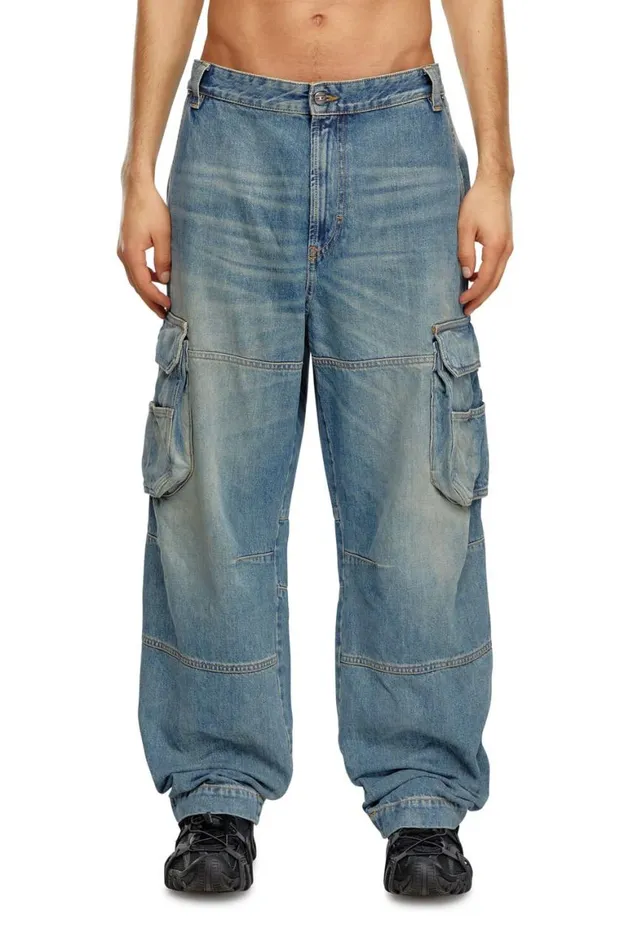 MenWomen Diesel Jeans Relaxed Jeans DFish 09J83 Light Blue MenWomen Diesel Jeans Relaxed Jeans DFish 09J83 Light Blue