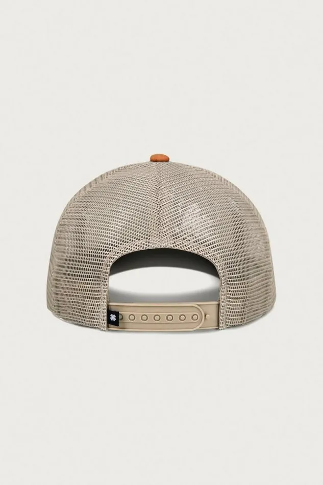 MenWomen Lucky Brand Hats Luckys Burger Joint Trucker Medium Beige