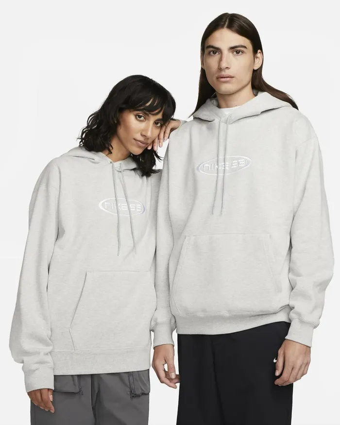 MenWomen Nike Hoodies And Sweatshirts SB Grey Heatherwhite
