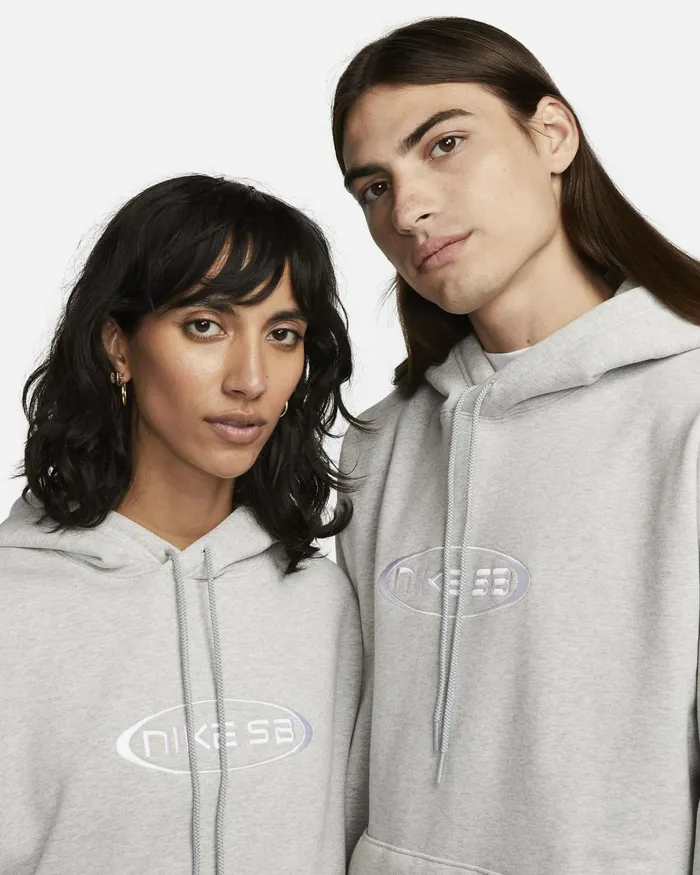 MenWomen Nike Hoodies And Sweatshirts SB Grey Heatherwhite