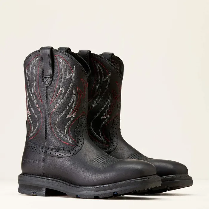 Men Work Boots Ariat Sierra Shock Shield Steel Toe Work Boot Black Men Work Boots Ariat Sierra Shock Shield Steel Toe Work Boot Black