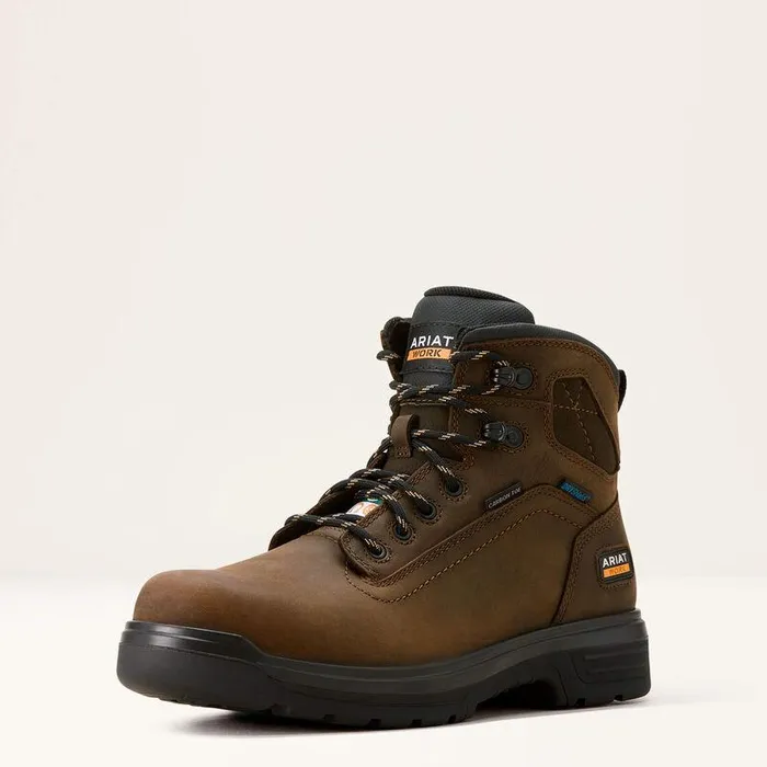 Men Work Boots Ariat Turbo 6quot CSA Waterproof Carbon Toe Work Boot Rich Brown