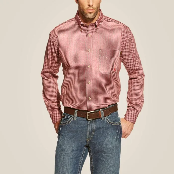 Men Workwear Ariat FR Bell Work Shirt Wine