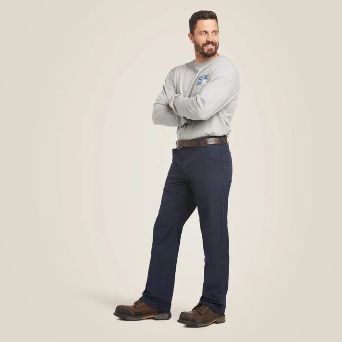 Men Workwear Ariat FR M4 Relaxed DuraLight Ripstop Boot Cut Pant Navy Men Workwear Ariat FR M4 Relaxed DuraLight Ripstop Boot Cut Pant Navy