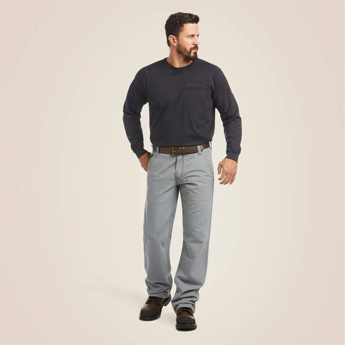 Men Workwear Ariat FR M4 Relaxed Workhorse Boot Cut Pant Fr Medium Gray Men Workwear Ariat FR M4 Relaxed Workhorse Boot Cut Pant Fr Medium Gray