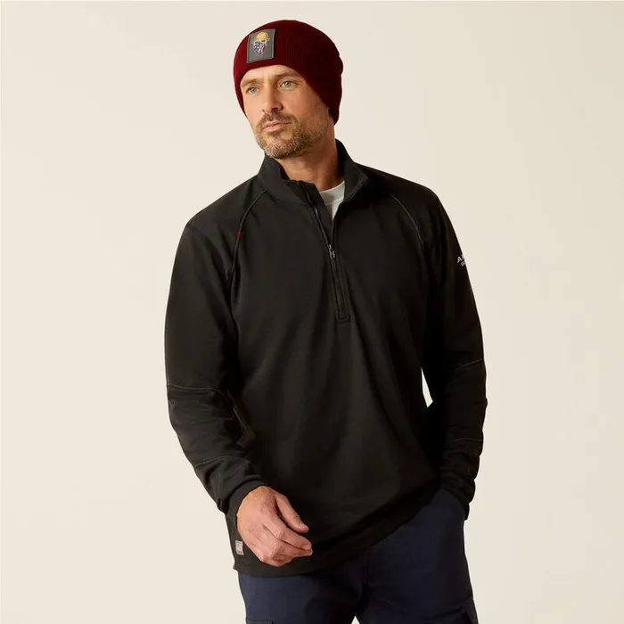 Men Workwear Ariat FR Primo 14 Zip Baselayer Black