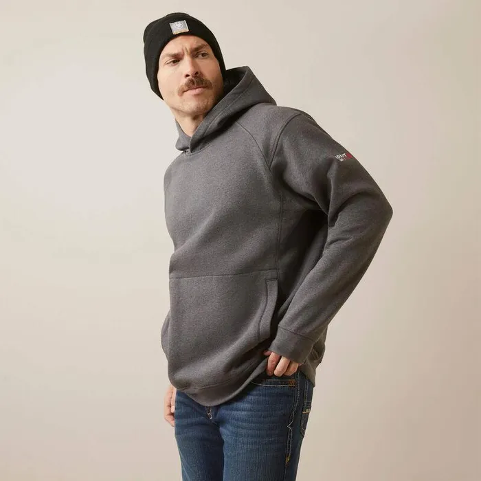 Men Workwear Ariat FR Rev Pullover Hoodie Charcoal Heather