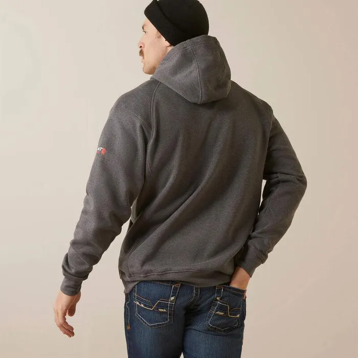 Men Workwear Ariat FR Rev Pullover Hoodie Charcoal Heather Men Workwear Ariat FR Rev Pullover Hoodie Charcoal Heather