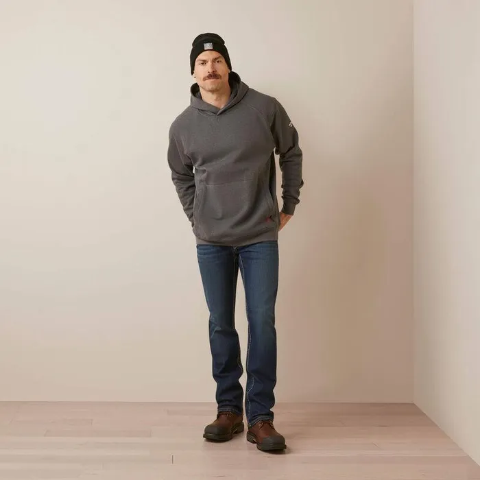 Men Workwear Ariat FR Rev Pullover Hoodie Charcoal Heather Men Workwear Ariat FR Rev Pullover Hoodie Charcoal Heather